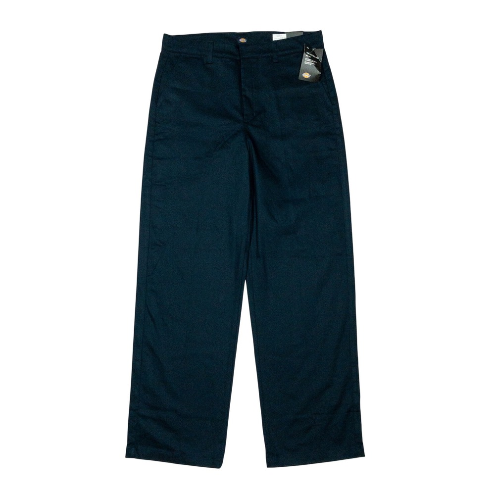 Dickies Pants Womens 32 Navy Blue High Rise Straight Leg Stretch Twill Workwear